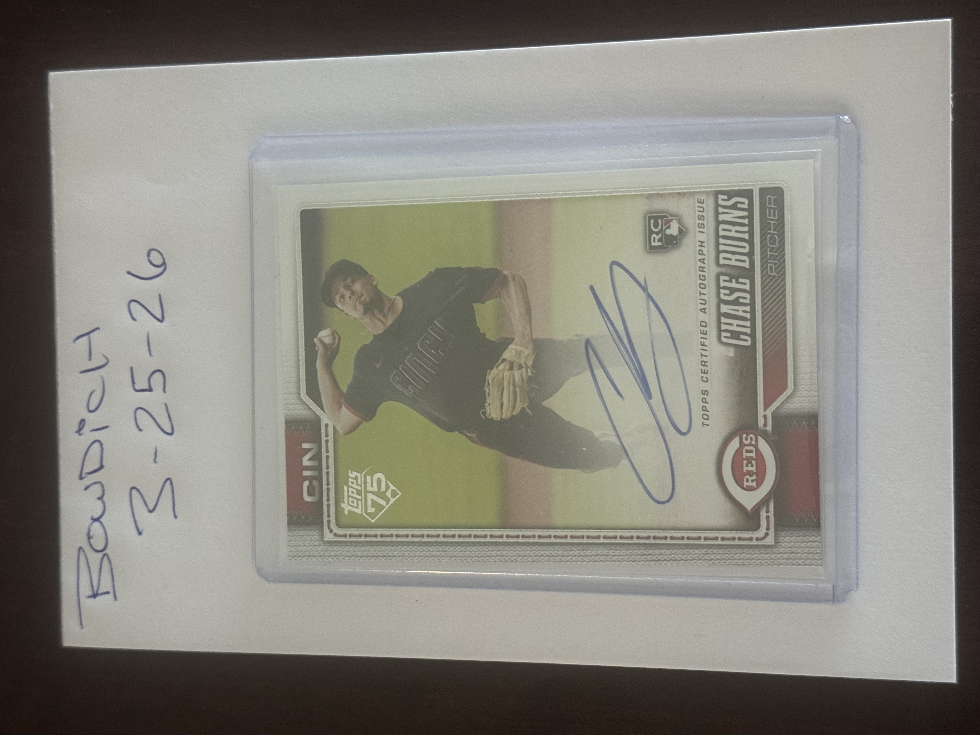 2026 Topps series 1 "75th" RC Auto Chase Burns