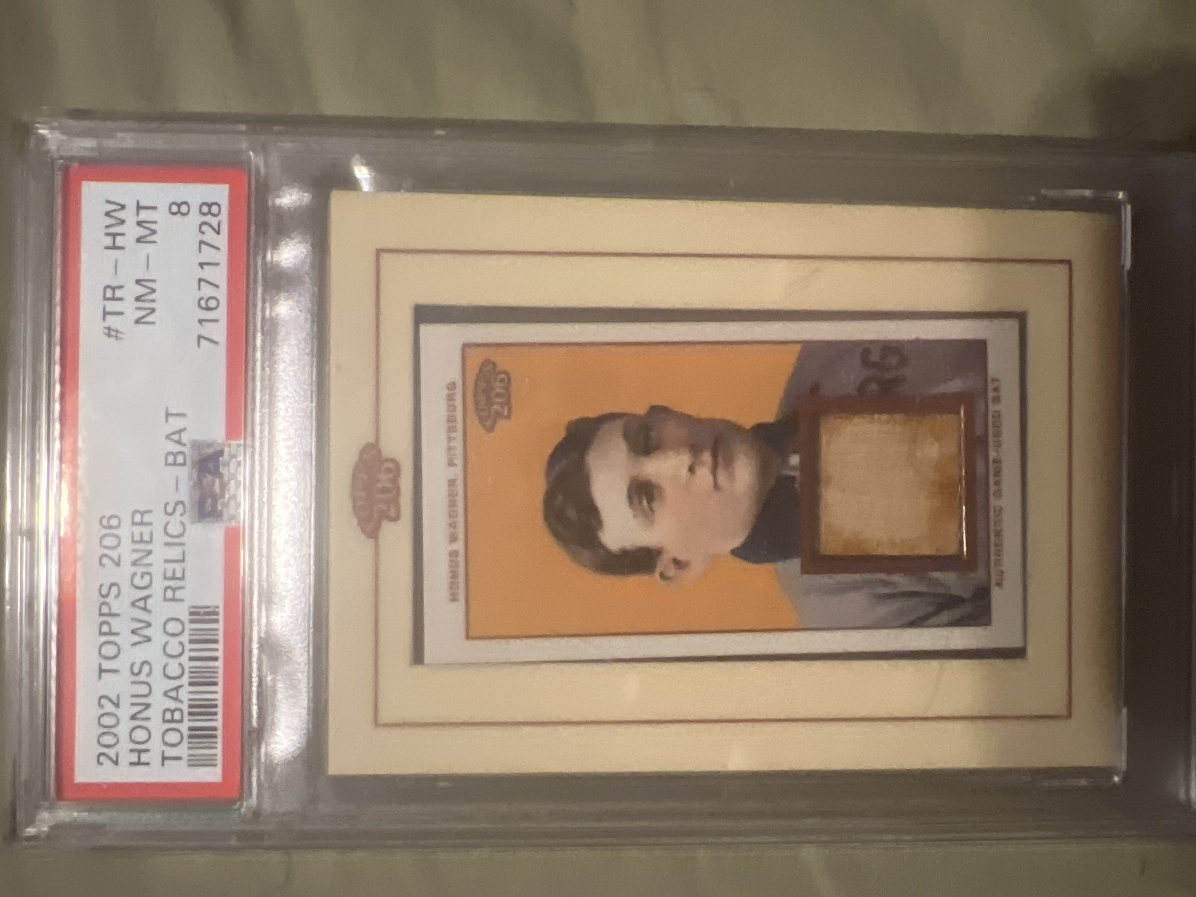 2002 Topps 206 - Honus Wagner - Tobacco Relic (game used bat) PSA 8