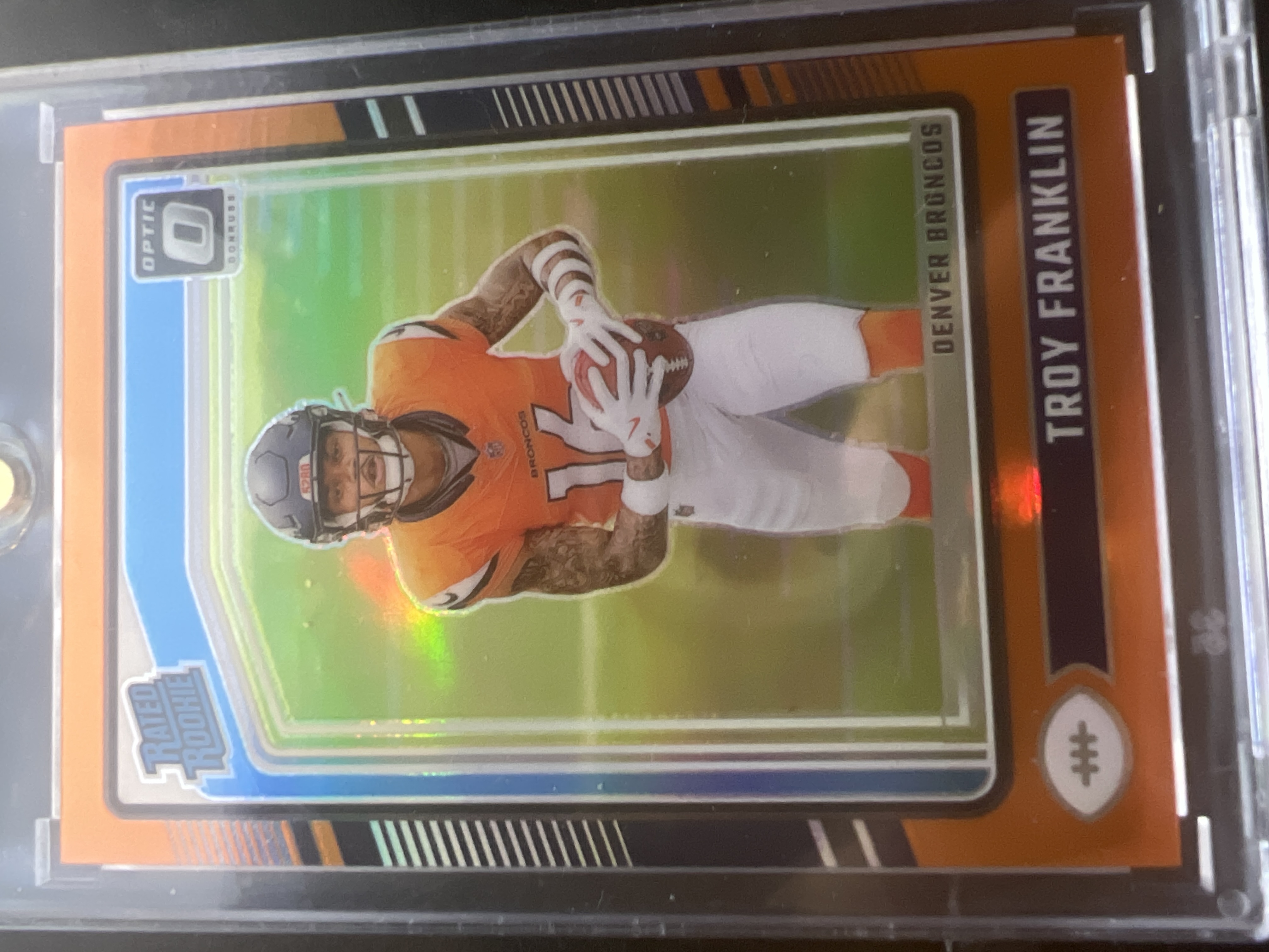 2024 - Panini Optic - Troy Franklin /249 - Orange color match rookie - Denver Broncos