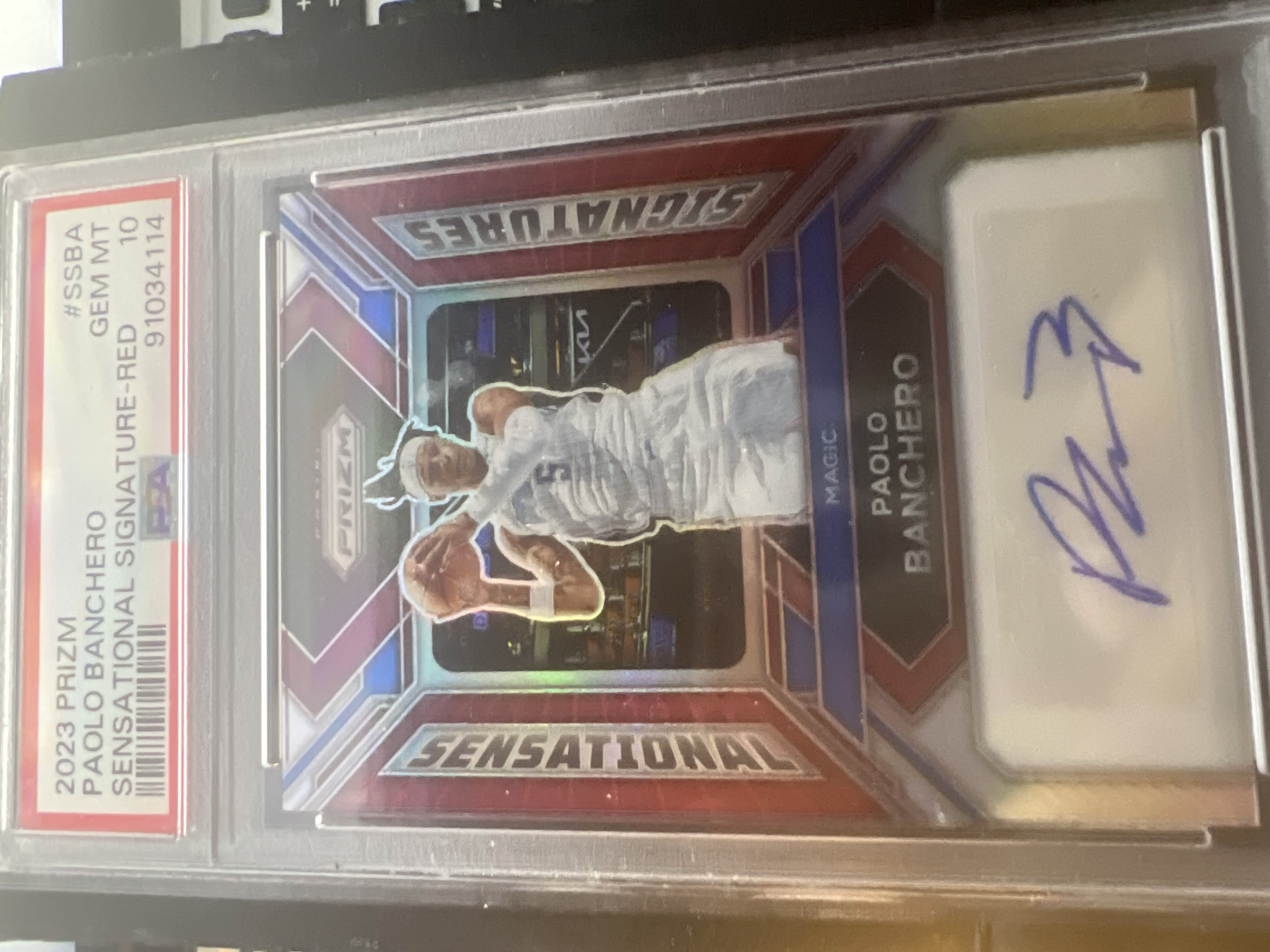 2023 - Prizm - Paolo Banchero /99 AUTO - PSA 10 āSensational Signature - Redā
